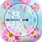 flower clock live wallpaper android application logo